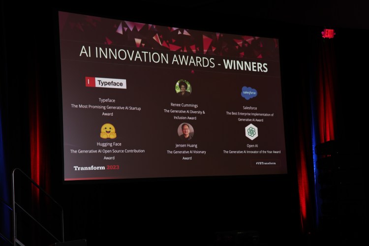 The winners of the 2023 VB AI Innovation Awards