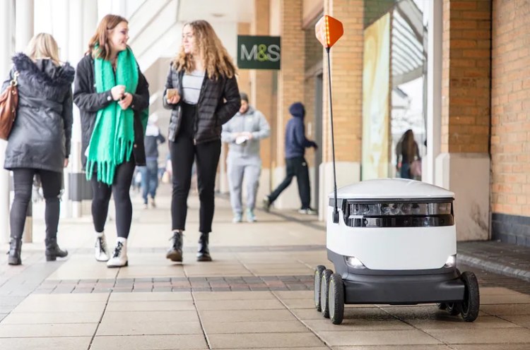 Promotional image of Starship Technologies food delivery robots.
