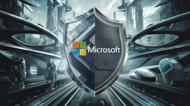 Microsoft logo in a shield.