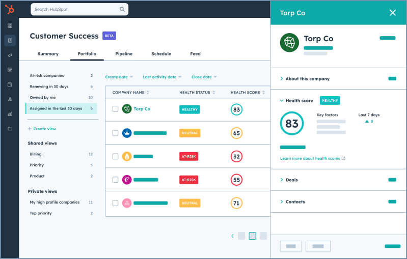 HubSpot Service Hub customer success workspace. Image credit: HubSpot