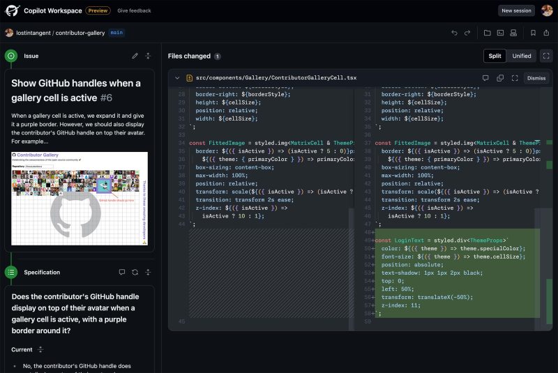 Using GitHub Copilot Workspace to help troubleshoot an issue. Image credit: GitHub