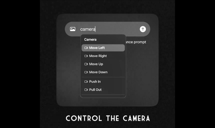 Luma AI Dream Machine 1.6 camera controls still from promo video